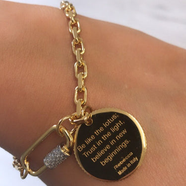 Rebecca Gold Lotus Flower Disc Bracelet