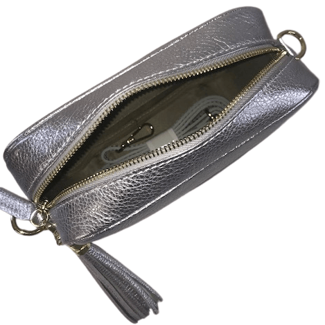Elie Beaumont Silver Leather Bag