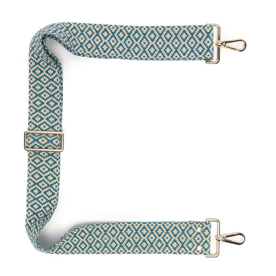 Elie Beaumont Bag Strap - Blue Knitted Diamonds