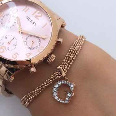 Guess G Multi Chain Rose Gold Bracelet