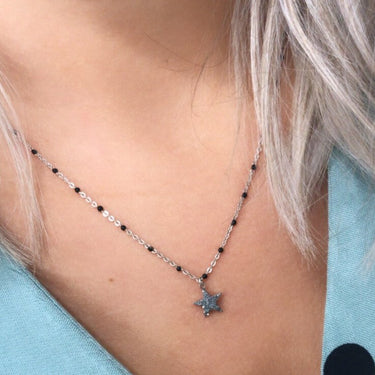 Rebecca Silver & Black Jolie Necklace