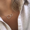 Absolute Sterling Silver Double Circle Necklace SP144SL