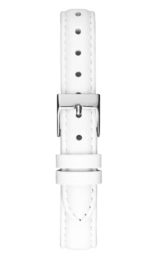 Guess Mini Nova Silver & White Leather Watch