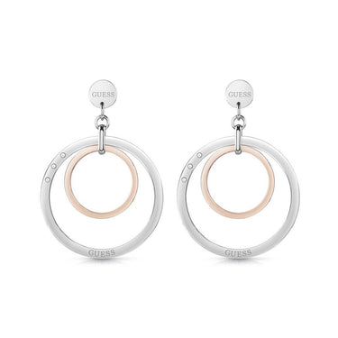 Guess Eternal Circles Two Tone Hoop Earrings