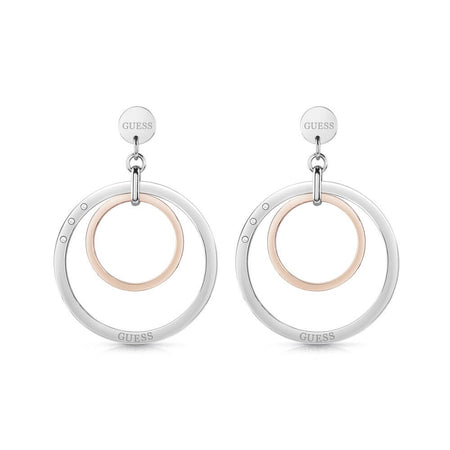 Guess Eternal Circles Two Tone Hoop Earrings