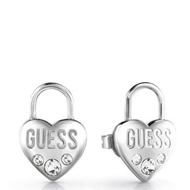 Guess Lock Me Up Silver Earrings UBE20054