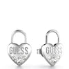 Guess Lock Me Up Silver Earrings UBE20054