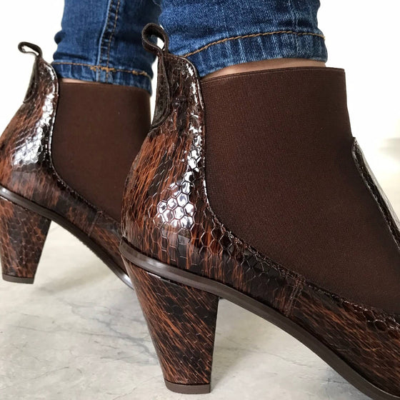 Hispanitas Auburn Leather Cone Heel Boots