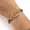 Rebecca Gold Link & Green Bead Bracelet