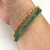 Rebecca Gold Link & Green Bead Bracelet