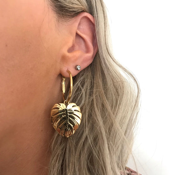 Guess Tropical Sun Gold Hoop Earrings