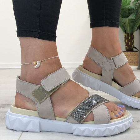 Alpe Grey Suede Sandals
