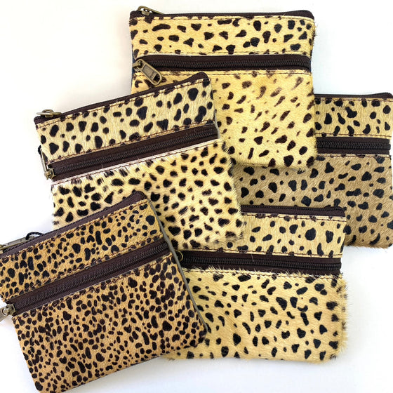 Soruka Ari Small Leather Zip Purse - Small Cheetah (assorted)