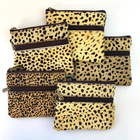 Soruka Ari Small Leather Zip Purse - Small Cheetah (assorted)