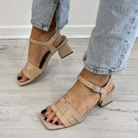Oh My Sandals Ankle Strap Heeled Sandal- Nude