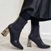 Menbur Black Jewelled Heel Boots