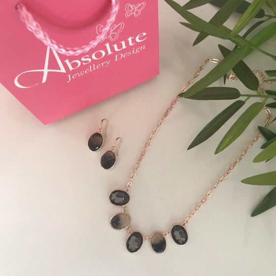 Absolute Rose Gold & Grey Necklace