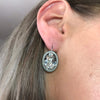 Qudo Tivola Silver Drop Earrings - Clear