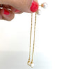 Angela D'Arcy Chain Drop Earrings - Gold Pearl