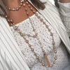 Absolute Pink & White Pearl Rose Gold Tassel Necklace - Long