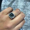 Ti Sento Silver Black Statement Ring - Size 56