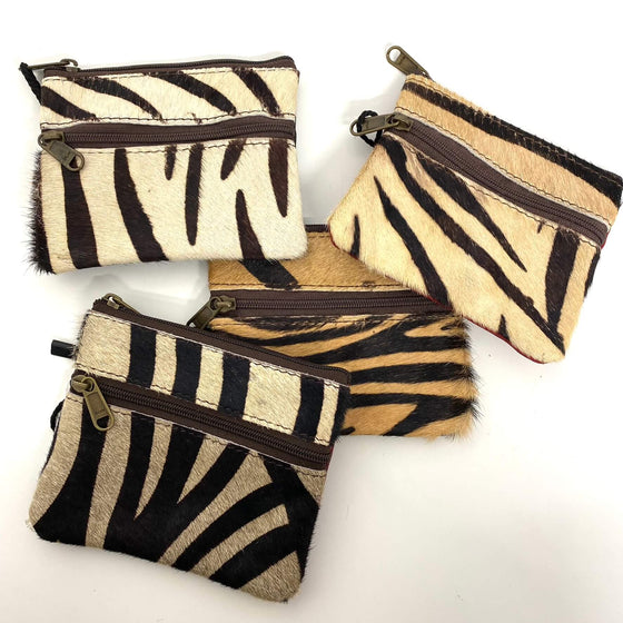 Soruka Ari Small Leather Zip Purse - Zebra Stripe (assorted)