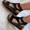 Carmela Black Leather T-Bar Sandals