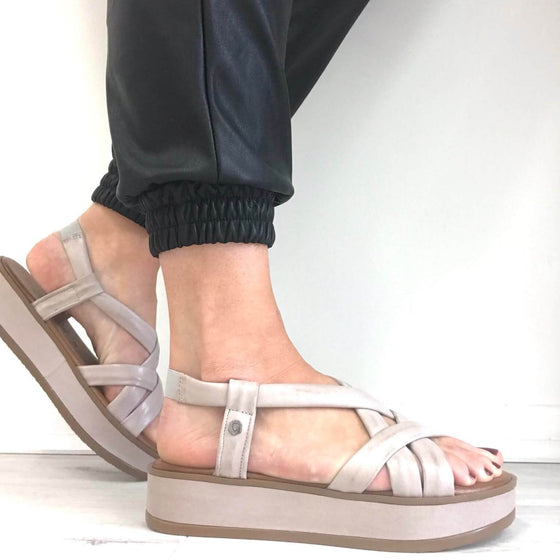 Carmela Grey Crossover Sandals 67837