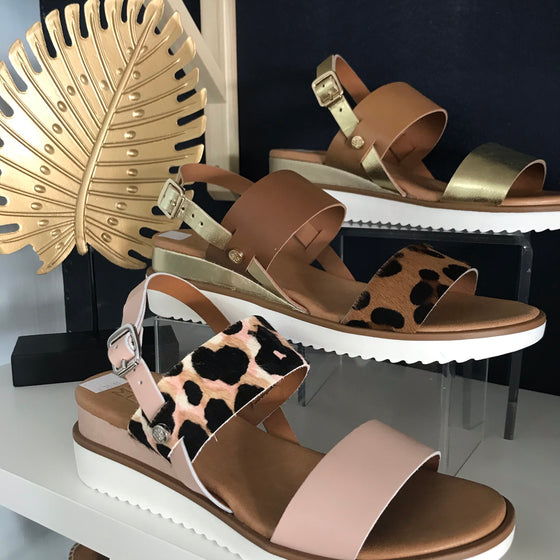 Moda In Pelle Navasi Sandals - Leopard Pony