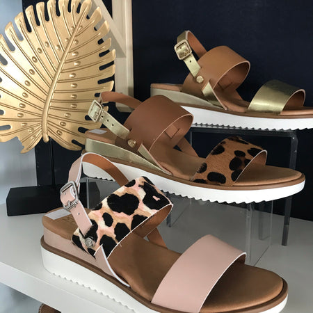 Mode In Pelle Navasi Sandals - Tan/Gold