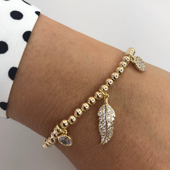 Absolute Floaty Feather Bracelet - Gold
