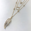 Absolute Floaty Feather Necklace - Gold