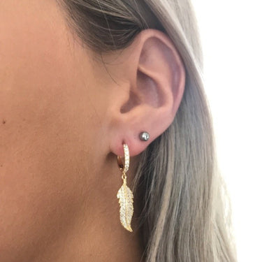 Absolute Floaty Feather Earrings - Gold