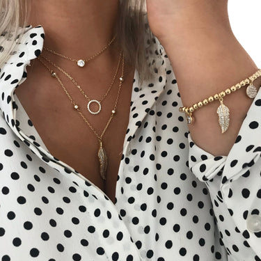 Absolute Floaty Feather Necklace - Gold