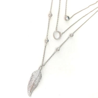 Absolute Floaty Feather Necklace - Silver