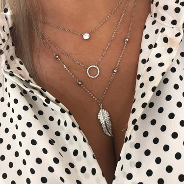 Absolute Floaty Feather Necklace - Silver
