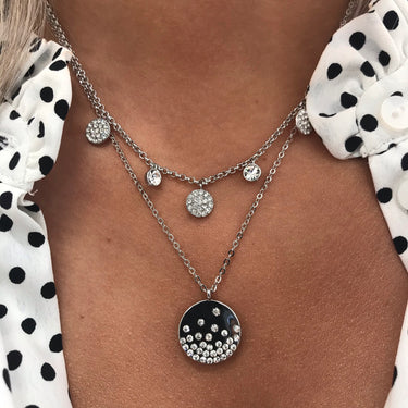 Absolute Sparkler Double Necklace - Silver N2138SL