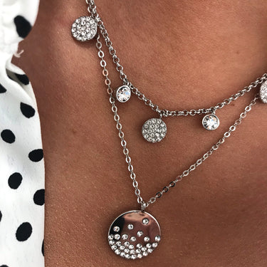 Absolute Sparkler Double Necklace - Silver N2138SL