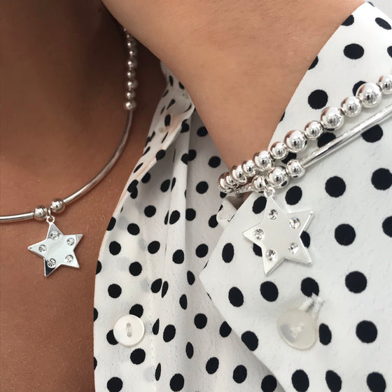 Absolute Star Bead Necklace - Silver N2145SL