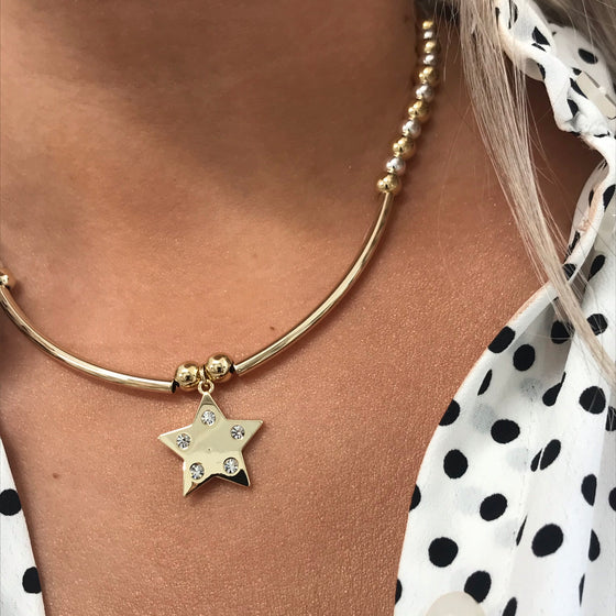 Absolute Star Bead Necklace - Two Tone