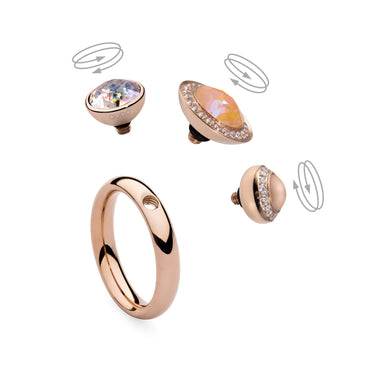 Qudo Bottone 10mm Rose Gold Topper - Emerald