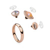 Qudo Bottone 10mm Rose Gold Topper - Clear Crystal