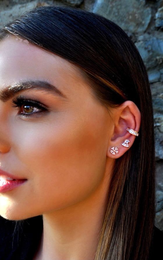 Absolute Rose Gold Star Design Stud Earrings