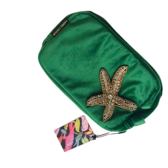 Laines London Green Velvet Bag - Starfish