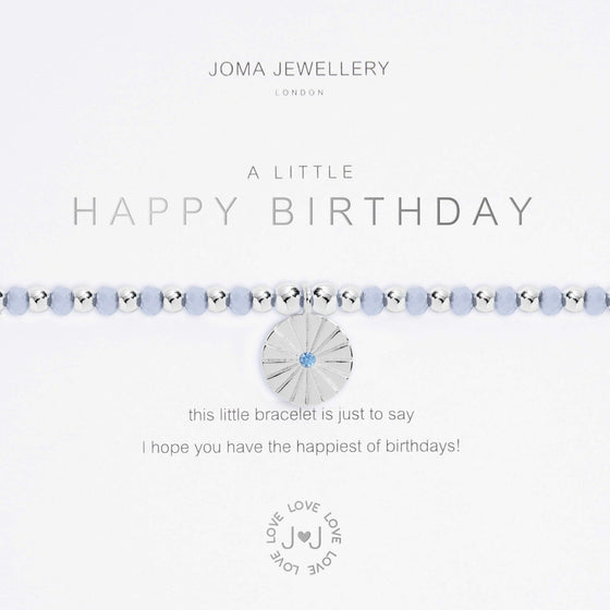 Joma Happy Birthday Bracelet - Blue Bead