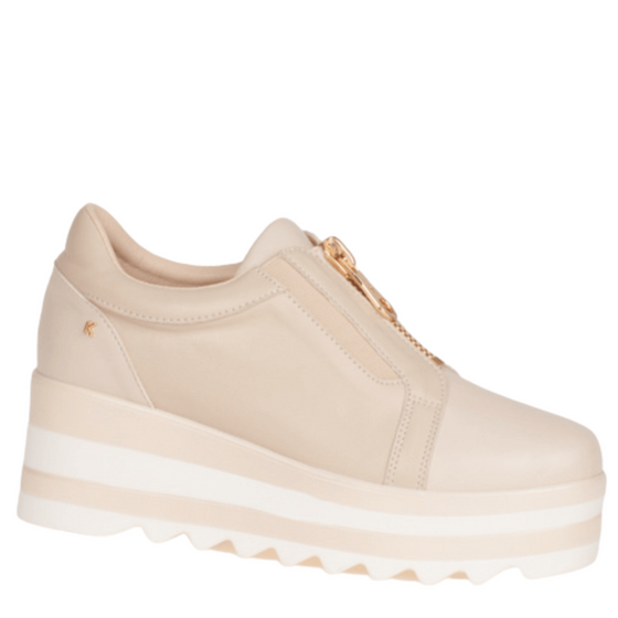 Kate Appleby Chunky Sole Zip Front Trainer - Almond