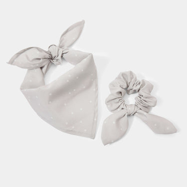 Katie-Loxton-Dog-Bandana-&-Scrunchie-Set-Grey