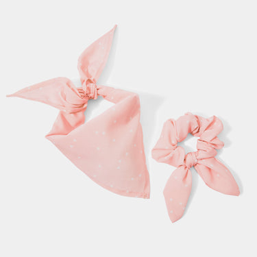Katie Loxton Dog Bandana & Scrunchie Set - Pink
