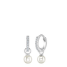 Kids Crystal & Pearl Small Hoop Earrings