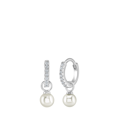 Kids Crystal & Pearl Small Hoop Earrings